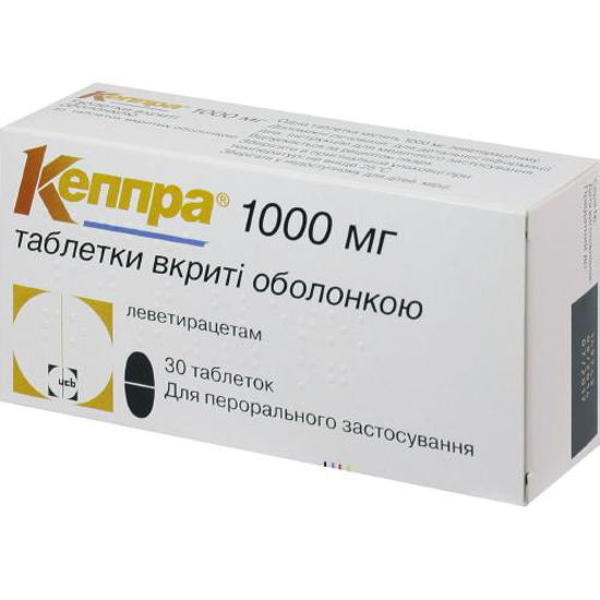 Кеппра таблетки 1000 мг №30.